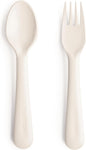 mushie Flatware Fork and Spoon Set for Toddlers | Made in Denmark (Ivory)