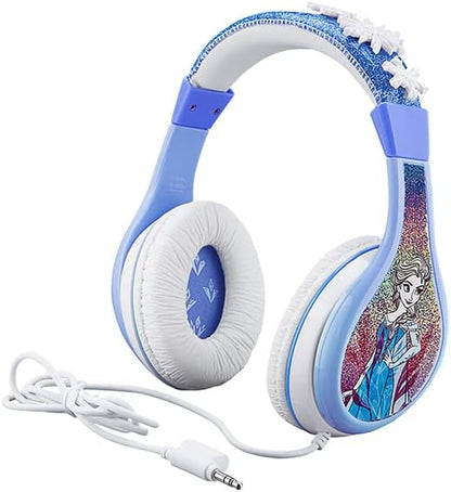 Frozen 2 Kids Headphones, Adjustable Headband, Stereo Sound, 3.5Mm Jack, Wired Headphones for Kids, Tangle-Free, Volume Control, Foldable, Childrens Headphones Over Ear for School Home, Travel