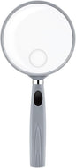 Feosky Handheld Reading Magnifier, 10X 30X Magnifier, 75mm Shatterproof Lens, Non-Slip Handle for Adults Close Work, Seniors Reading and Kids Nature Exploration, Hobby Observation(Grey)
