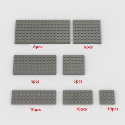 50pcs Dark Gray Bulk Plates, Compatible with Lego, Building Bricks, 6+ Years