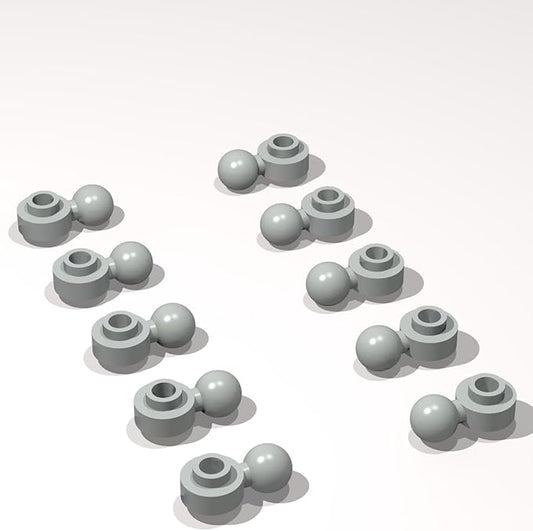 Classic Building Plate Bulk, Round 1x1 with Tow Ball with Shaped Hole 260 Piece, Compatible with Lego Parts and Pieces: (Color:Light Gray)