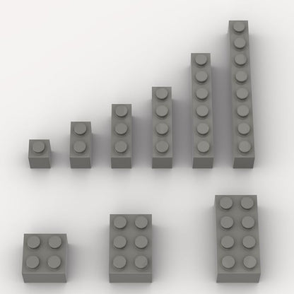 100 Piece Dark Gray Bricks Bulk Assortment Pack, 9 Size Dark Grey Classic Building Blocks Bricks, Compatible with Lego Parts and Pieces(Color: Dark Gray)