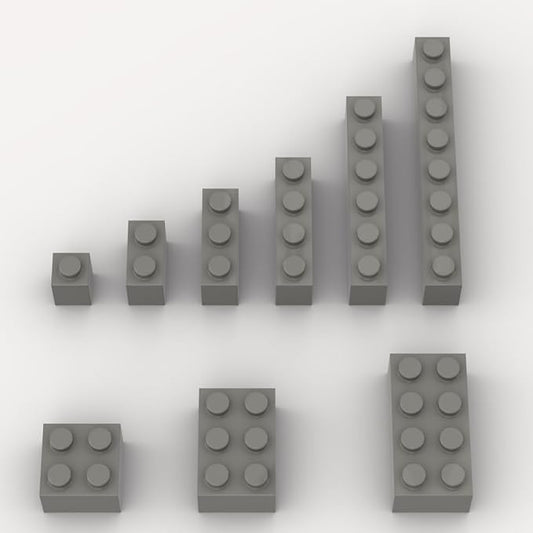 100 Piece Dark Gray Bricks Bulk Assortment Pack, 9 Size Dark Grey Classic Building Blocks Bricks, Compatible with Lego Parts and Pieces(Color: Dark Gray)