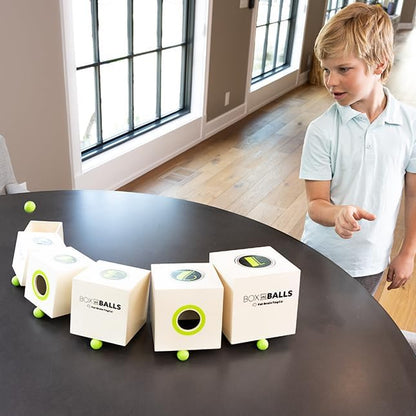 Fat Brain Toys Box and Balls, Wooden Activity Cubes and Bouncy Balls for Kids, Fun New Trickshot Games for Ages 6 to 11