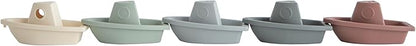 mushie Stackable Bath Boats Toy (Original) | Floating Bathtub Toys for Baby & Toddler, Set of 5 | Made in Denmark