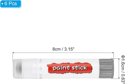 PATIKIL Tempera Paint Sticks, 6 Pcs Solid Tempera Paints Sticks Washable Bulk Markers Pen Quick Drying for Artists Beginners Art Supplies, Gray