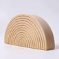 Grimm's Large 12-Piece Rainbow Stacker - Wooden Nesting Puzzle/Creative Building Blocks Tunnel. Natural