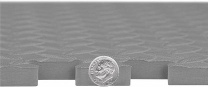 IncStores 1/2 Inch Thick Diamond Soft Foam Flooring Tiles | High-Density Interlocking Foam Tiles for Rugged Style in Your Home Gym, Playroom, and More | Grey, 6 Tiles