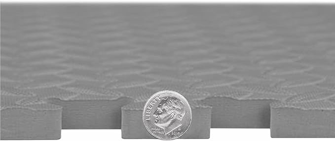 IncStores 1/2 Inch Thick Diamond Soft Foam Flooring Tiles | High-Density Interlocking Foam Tiles for Rugged Style in Your Home Gym, Playroom, and More | Grey, 12 Tiles