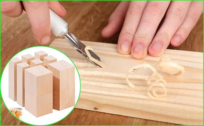 9Pcs Basswood Carving Blocks, 3 Sizes Whittling Wood Basswood Blocks Kit for Wood Carving for Beginners Kids and Adults 6*(1x1x4) in,2*(2x2x2) in,1*(2x2x4) in
