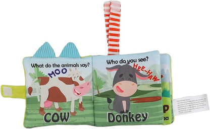 Soft Baby Books – Crinkle Cloth Books for Infants, Touch and Feel Sensory Toys, Baby Gifts for 0-6-12-18 Months, Bunny & Farm Theme (2-Pack)