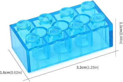 Feleph 320 Pieces Transparent Medium Blue 2x4 Bricks Parts Building kit Creative Play Set Blocks Classic Toy Accessories Compatible with 3001 Major Brands (Trans Medium Blue)