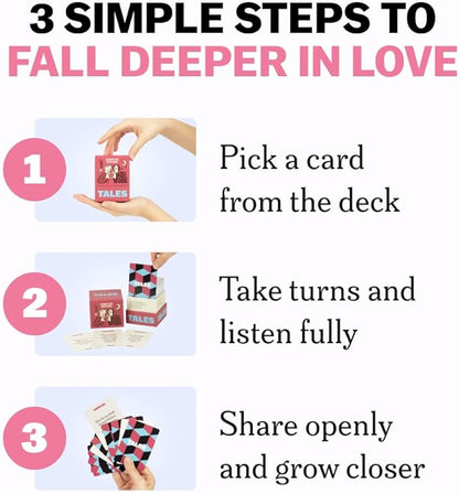 TALES 150 Conversation Starter Cards, Couples Edition, Perfect for Couples Games for Adults, Date Night Ideas, Gifts, Anniversaries, and Quality Time Together, Prompts for Deeper Connection