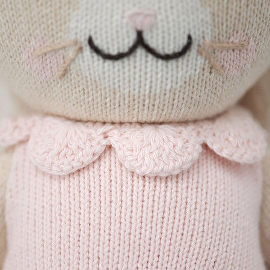 cuddle + kind Hannah The Bunny Blush Little 13" Hand-Knit Doll – 1 Doll = 10 Meals, Fair Trade, Heirloom Quality, Handcrafted in Peru, 100% Cotton Yarn
