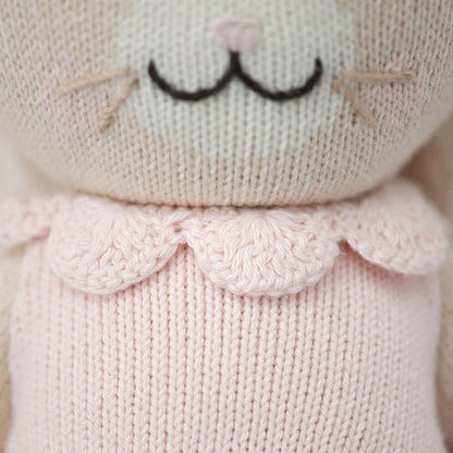 cuddle + kind Hannah The Bunny Blush Little 13" Hand-Knit Doll – 1 Doll = 10 Meals, Fair Trade, Heirloom Quality, Handcrafted in Peru, 100% Cotton Yarn