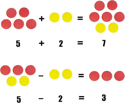DNB 2-Color Foam Counters - 1 Inch Red-Yellow Double-Sided Math Counters, Early Learning Counting Chips, 600 Pieces