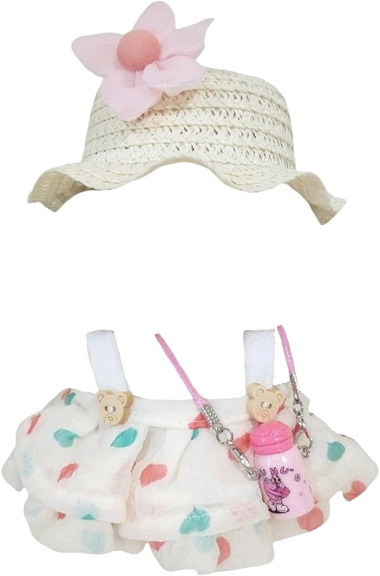 15cm & 17cm Doll Clothes Outfits Set - Premium Dress Up Bundle with Exquisite Accessories | Soft Fabric Fashion Doll Costume for 15-17cm Dolls (White Skirt-4)