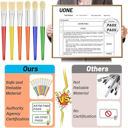 Anezus Large Chubby Paint Brushes Round and Flat Preschool Paint Brushes for Washable Paint Acrylic Paint For Toddler , 10Pcs