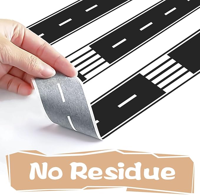 Piokio 33' x 2.4" Black Road Track Tape, Car Tracks are Great for Kids Birthday Party, Racing Party Decoration (1 Rolls)