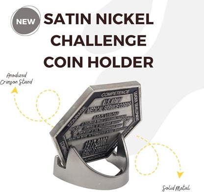 Military Challenge Coin Display Stand - Solid Metal with Anodized Finish - US Vet. Business (Black) (Nickle Five-Pack)