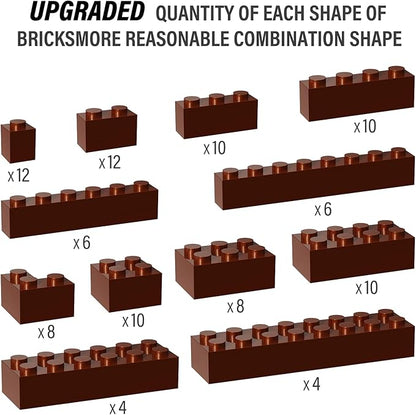 100 Piece Brown Bricks Bulk, 12 Size Brown Classic Building Blocks Bricks, Compatible with Lego Parts and Pieces(Color: Brown)