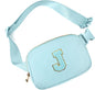 Gitus Gifts for 8 9 10 11 12 Year Old Girls Belt Bag Fanny Pack Crossbody Bags with Initial Letter Patch Cute Stuff Birthday Gifts for Teen Girls Women Personalized Trend Stuff (Icing Blue-J)