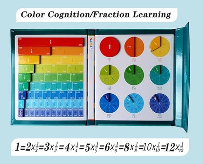 Magnetic Fraction Educational Puzzle Fraction Tiles and Circles, Equip Magnetic Score Disk Demonstrator,Math Manipulatives Enhance Early Primary School Students Mathematical Skills