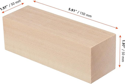 SINJEUN 20 PCS 6 x 2 x 2 Inch Basswood Carving Blocks, Natural Whittling Wood Blocks, Smooth Wooden Craft Blocks Ideal for Beginners and Artists