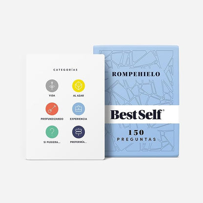 BestSelf Rompehielo (Icebreaker Spanish) – 150 Prompt Conversation Cards - Ice Breaker Game for Creating Real Conversations, Building Connections - Perfect Playing Cards for Friends, Family, Dates