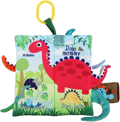 Dinosaur Baby Books 0-6 Months,Crinkle Cloth Books for Babies,Infant Tummy Time Toy Touch and Feel Toys 0-3-6-12-18 Months, Toddlers, Interactive Sensory Toys, Shower Baby Gifts for Boys Girls