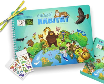 Sticker Books for Kids Animals Stickers for Kids, Toddler Stickers Aesthetic, 700+Animal Habitats Sticker Preschool Learning Activities for Kids Ages 3-5, Coloring for Kids Ages 2-4 (Animal Habitat)