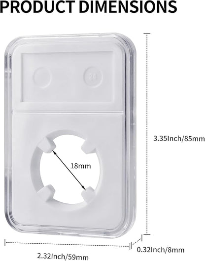 10-Pack 18mm Coin Slab Display Holder, Clear Acrylic Storage Case for Seated Liberty, Barber, Winged Liberty (Mercury), Roosevelt Dimes and Other 18mm Coins, Four-Point Fixation Coin Collection Box