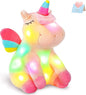 Athoinsu Light up Pink Unicorn Stuffed Animal Soft Plush Toy with LED Colorful Night Lights Glowing Birthday Children's Day Gifts for Kids Toddler Girls Women, 12''