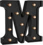 Foaky Black LED Letter Lights for Room Decor - Bedroom Wall Decor, Alphabet Lights for Home, Wedding, Party - Battery Operated （M）