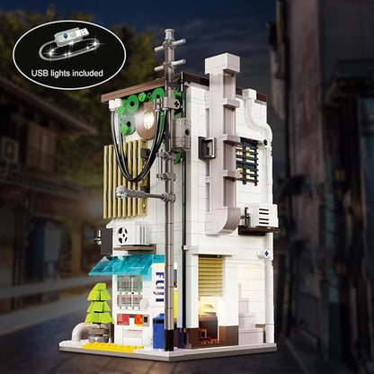 CaDA Master C66006W Japanese Bun House Building Set,MOC Construction Baozi Shop Brick Toy,1108PCS City House Block Kits for Adults