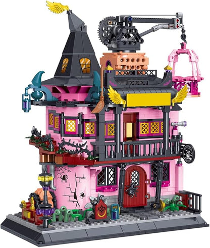Architecture Magic Laboratory Building Block Set, 1022 Pieces, Halloween Haunted House Construction Toy, Educational Gift for Kids and Adults