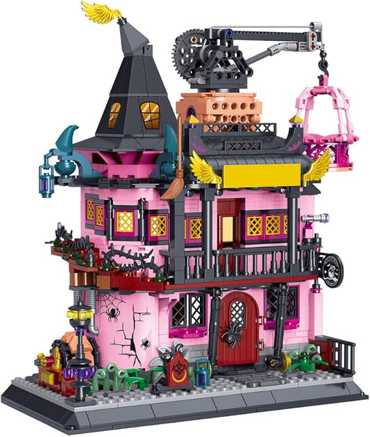 Architecture Magic Laboratory Building Block Set, 1022 Pieces, Halloween Haunted House Construction Toy, Educational Gift for Kids and Adults