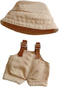 17cm Clothes Set(NO Doll), Hat & Overalls Set for 17cm Accessories Suit,Cute Stylish Clothing Suit for Doll Dress up (Khaki)