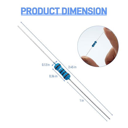 40 Values 400 Pcs 1/2W Resistor Kit 1Ω-1MΩ ±1% Metal Film Resistors Assortment for Electronics Projects and DIY Experiments