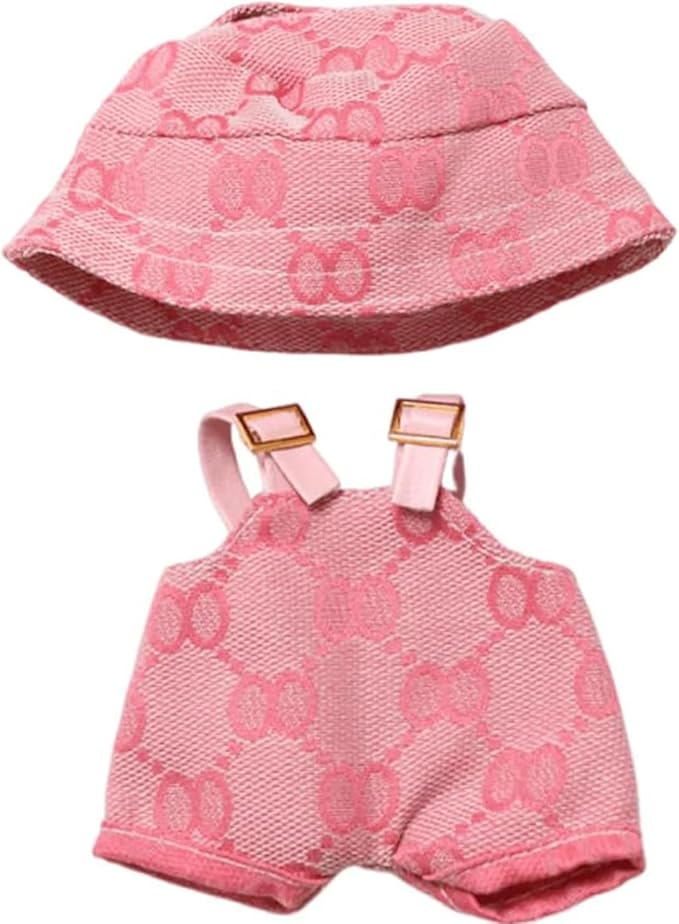 17cm Clothes Set(NO Doll),Hat & Overalls Set for 17cm Accessories Suit,Stylish Adorable Dolls Clothes Accessories,Cute Clothes for Dress up Unique Style (Style B)