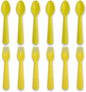 12 Pcs Kids Spoons and Forks Toddler Utensils Plastics Reusable Silverware Baby Cutlery Set Feeding Dinnerware Utensils BPA Free Microwave Dishwasher and Freezer Safe- Light Yellow