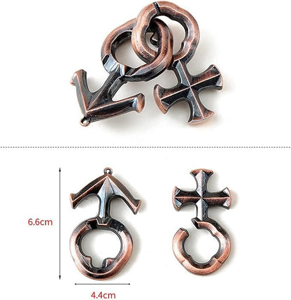 FantasyDay 15 Pcs Brain Teaser Puzzle,Metal Puzzle, Unlock Interlock IQ Test Game, Magic Trick Toy Gift for Kids and Adults