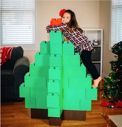 EverBlock 12' x 6' Full Size Plastic Modular Bulk Pack | Giant Building Blocks | Easy to Connect & Reuse | Indoor & Outdoor Use | Build Displays & Structures | Green