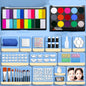 Face Painting Kit for Kids & Adults,18 Color+15 Color Non-toxic Water Activated Face Paint Palette,Halloween Makeup Kit.Ideal for Halloween,Carnival,Cosplay,Party,Arty Stage Makeup.