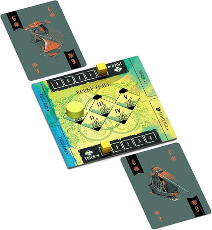 Sail Board Game - Co-op Trick Taking Game - 2 Players - 20 Minute Play Time (Sail Base Game)