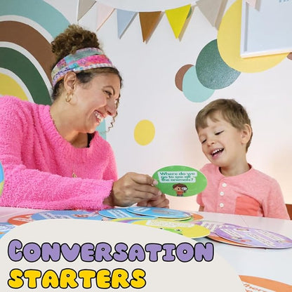 What Where When Conversation Flash Cards for Toddlers 2+ Years - Speech Therapy Materials - 50 Double Sided Flashcards - Learn to Talk, Social Skills & Emotional Learning Activities, by Pidoko Kids