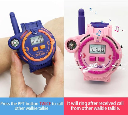 Rechargeable Walkie Talkie for Kids Two-Way Radio Walky Talky with Flashlight Children Outdoor Game Interphone Toy Game and Gifts for Boy and Girl Age 4 to 12 (Pink)