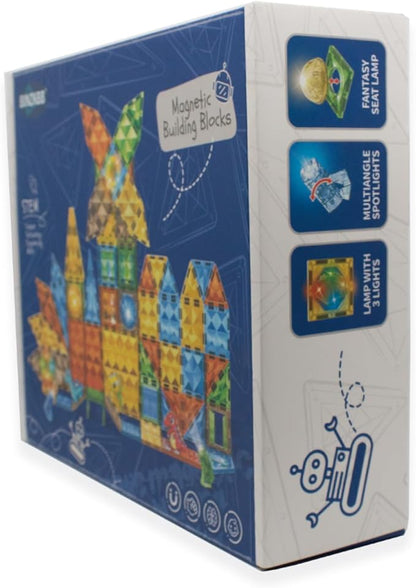 BINZKBB Magnetic Tiles Building Blocks,Lighted 3D Clear Educational STEM Construction Set,Preschool Sensory Magnet Dinosaur Creativity Toys for Kids Age 3 4 5 6 8+ Years Old Girls Boys Toddlers