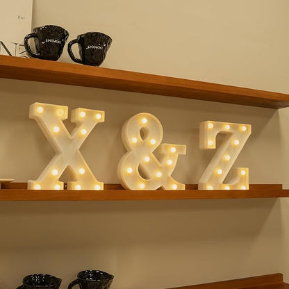 Foaky Rechargeable LED Letter Lights Sign Marquee Light Up Letters Sign for Night Light Wedding/Birthday Party Christmas Lamp Home Bar Decoration (Z)