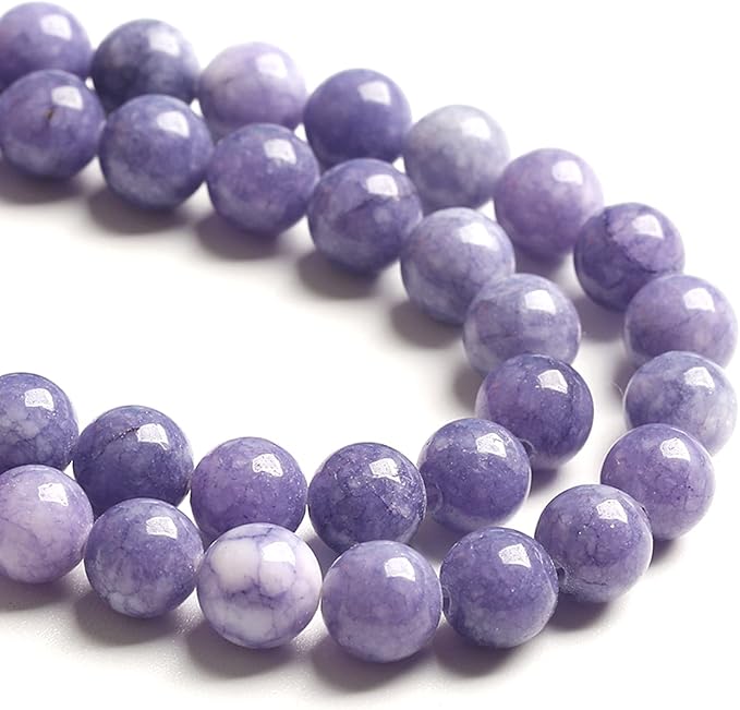 4MM 86PCS Lavender Purple Chalcedony Stone Loose Beads for Jewelry Making DIY Bracelet Necklace
